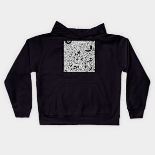 Black and white string pattern Kids Hoodie